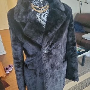 Furry black coat